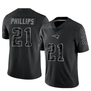Adrian Phillips New England Patriots Men's Limited Reflective Nike Jersey - Black