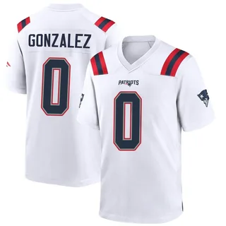 Christian Gonzalez New England Patriots Men's Game Nike Jersey - White