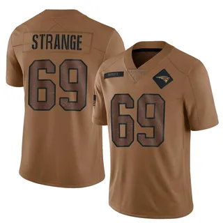 Cole Strange New England Patriots Men's Limited 2023 Salute To Service Nike Jersey - Brown