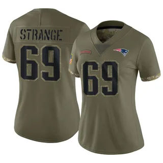 Cole Strange New England Patriots Women's Limited 2022 Salute To Service Nike Jersey - Olive