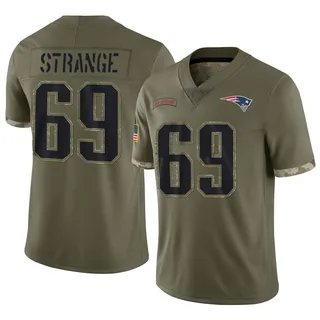 Cole Strange New England Patriots Youth Limited 2022 Salute To Service Nike Jersey - Olive