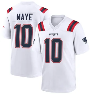 Drake Maye New England Patriots Men's Game Nike Jersey - White