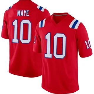 Drake Maye New England Patriots Youth Game Alternate Nike Jersey - Red