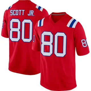 Gee Scott Jr. New England Patriots Men's Game Alternate Nike Jersey - Red