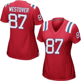 Jack Westover New England Patriots Women's Game Alternate Nike Jersey - Red