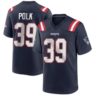 Jordan Polk New England Patriots Youth Game Team Color Nike Jersey - Navy Blue