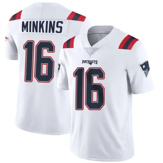 Josh Minkins New England Patriots Men's Limited Vapor Untouchable Nike Jersey - White