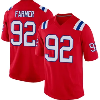 Joshua Farmer New England Patriots Men's Game Alternate Nike Jersey - Red