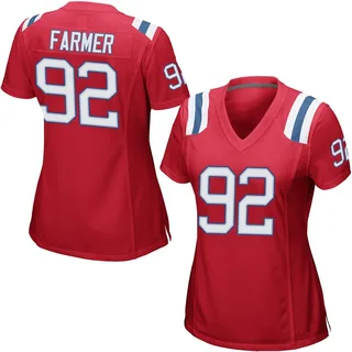 Joshua Farmer New England Patriots Women's Game Alternate Nike Jersey - Red