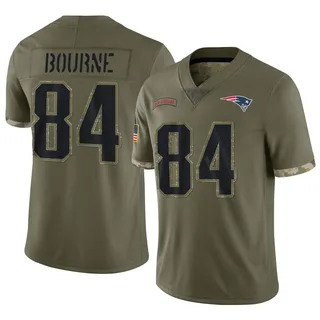 Kendrick Bourne New England Patriots Youth Limited 2022 Salute To Service Nike Jersey - Olive
