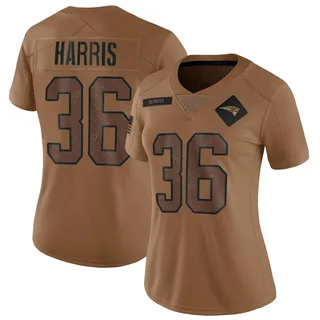 Kevin Harris New England Patriots Women's Limited 2023 Salute To Service Nike Jersey - Brown