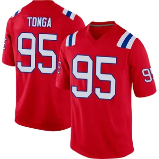 Khyiris Tonga New England Patriots Men's Game Alternate Nike Jersey - Red