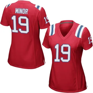 Kobee Minor New England Patriots Women's Game Alternate Nike Jersey - Red