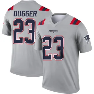 Kyle Dugger New England Patriots Men's Legend Inverted Nike Jersey - Gray