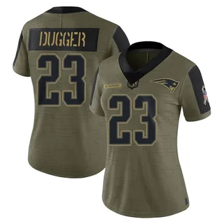 Kyle Dugger New England Patriots Women's Limited 2021 Salute To Service Nike Jersey - Olive
