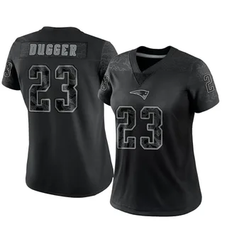 Kyle Dugger New England Patriots Women's Limited Reflective Nike Jersey - Black