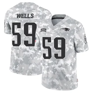 Men's Carson Wells New England Patriots Men's Limited Arctic Camo 2024 Salute to Service Nike Jersey