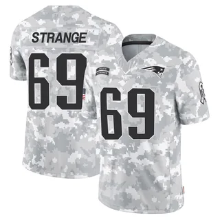 Men's Cole Strange New England Patriots Men's Limited Arctic Camo 2024 Salute to Service Nike Jersey