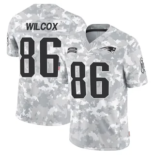 Men's Mitchell Wilcox New England Patriots Men's Limited Arctic Camo 2024 Salute to Service Nike Jersey