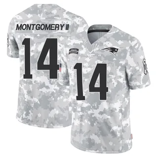 Men's Ty Montgomery II New England Patriots Men's Limited Arctic Camo 2024 Salute to Service Nike Jersey