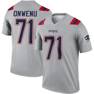 Mike Onwenu New England Patriots Men's Legend Inverted Nike Jersey - Gray