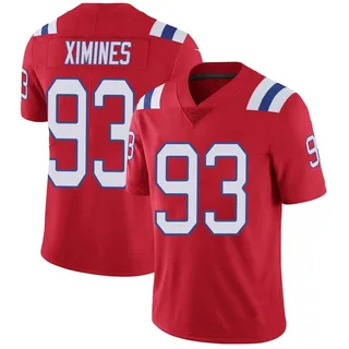 Oshane Ximines New England Patriots Men's Limited Vapor Untouchable Alternate Nike Jersey - Red