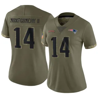 Ty Montgomery II New England Patriots Women's Limited 2022 Salute To Service Nike Jersey - Olive