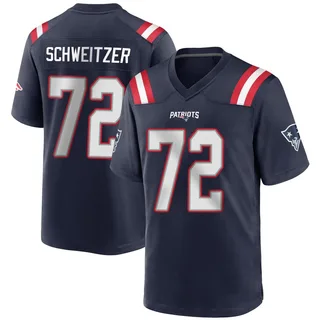 Wes Schweitzer New England Patriots Men's Game Team Color Nike Jersey - Navy Blue