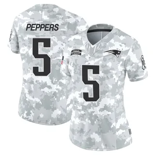 Women's Jabrill Peppers New England Patriots Women's Limited Arctic Camo 2024 Salute to Service Nike Jersey