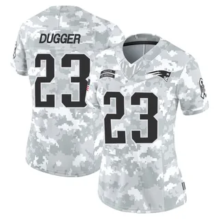 Women's Kyle Dugger New England Patriots Women's Limited Arctic Camo 2024 Salute to Service Nike Jersey