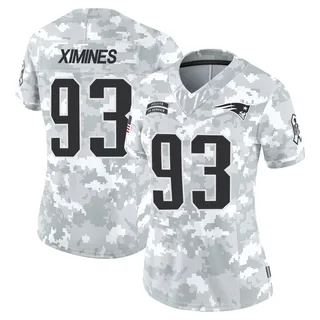 Women's Oshane Ximines New England Patriots Women's Limited Arctic Camo 2024 Salute to Service Nike Jersey