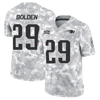 Youth Isaiah Bolden New England Patriots Youth Limited Arctic Camo 2024 Salute to Service Nike Jersey